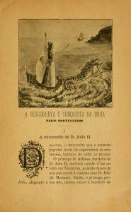 Ilustração de miolo do livro A descoberta e conquista da India pelos Portuguezes, Lisboa, João Romano Torres & C.ª, 1898, p. 9.