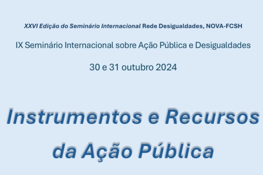 Seminário Internacional Instrumentos e Recursos da Ação Pública